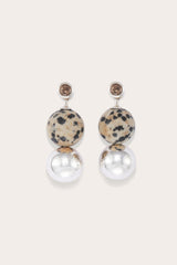 Marble & Sphere Earrings Silver - WONROB