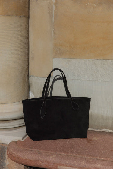 Mega Sprout Tote Black Suede - WONROB