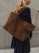 Mega Sprout Tote Chestnut Suede - WONROB