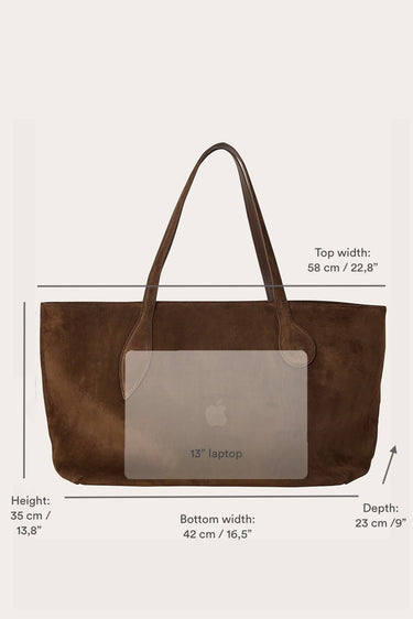 Mega Sprout Tote Chestnut Suede - WONROB