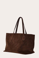 Mega Sprout Tote Dark Brown Suede - WONROB