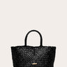 Midi Leather Basket Black - WONROB