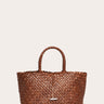 Midi Leather Basket Light Brown - WONROB