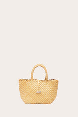 Mini Leather Basket Almond - WONROB