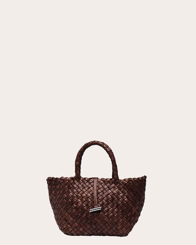 Mini Leather Basket Dark Brown