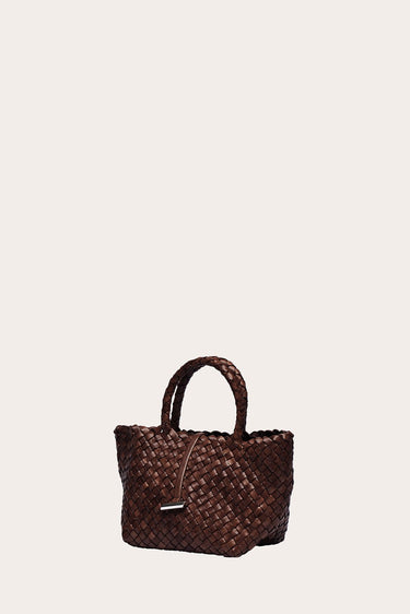 Mini Leather Basket Dark Brown - WONROB