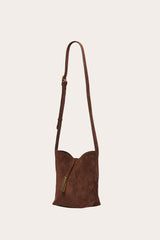 Penne Mini Bucket Dark Brown Suede - WONROB