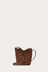 Penne Mini Bucket Dark Brown Suede - WONROB