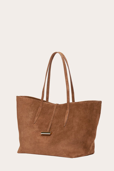 Penne Tote Chestnut Suede - WONROB