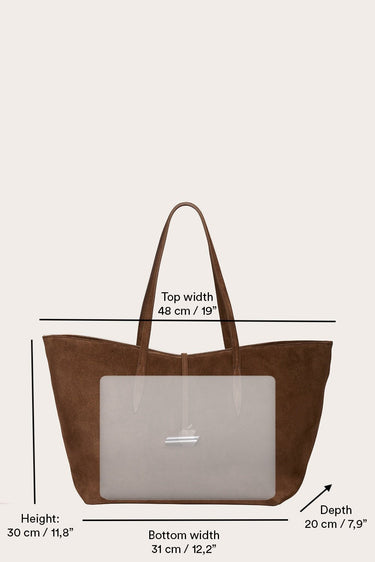 Penne Tote Chestnut Suede - WONROB