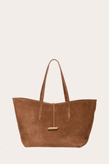 Penne Tote Chestnut Suede - WONROB