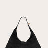 Pillow Shoulder Bag Black Suede - WONROB