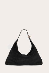 Pillow Shoulder Bag Black Suede - WONROB