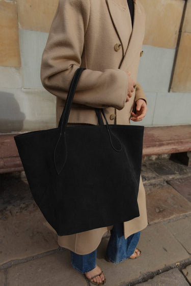 Sprout Tote Black Suede - WONROB