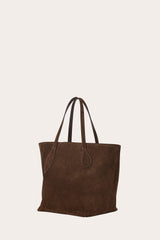 Sprout Tote Dark Brown Suede - WONROB