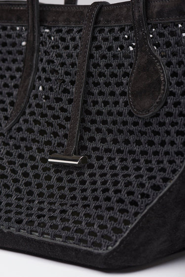 Sprout Tote Mini Black Crochet - WONROB