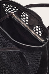 Sprout Tote Mini Black Crochet - WONROB