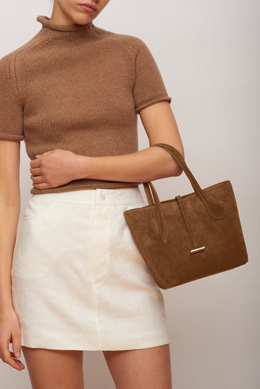 Sprout Tote Mini Chestnut Suede - WONROB