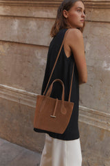 Sprout Tote Mini Chestnut Suede - WONROB