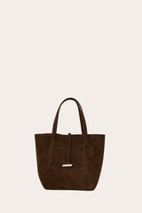 Sprout Tote Mini Dark Brown Suede - WONROB