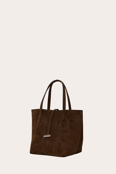 Sprout Tote Mini Dark Brown Suede - WONROB