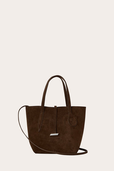 Sprout Tote Mini Dark Brown Suede - WONROB