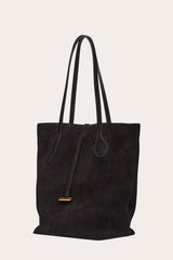 Tall Sprout Tote Black Suede - WONROB