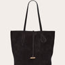 Tall Sprout Tote Black Suede - WONROB