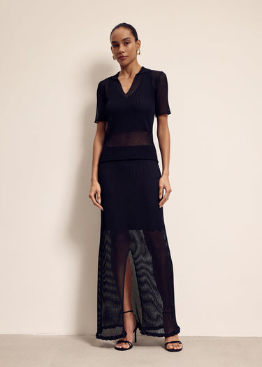 MILA polo jumper, black